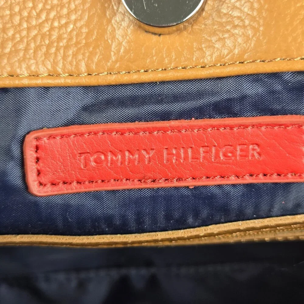 Tommy Hilfiger Plaid Double Handle Satchel Bag w/ Wristlet Faux Leather
